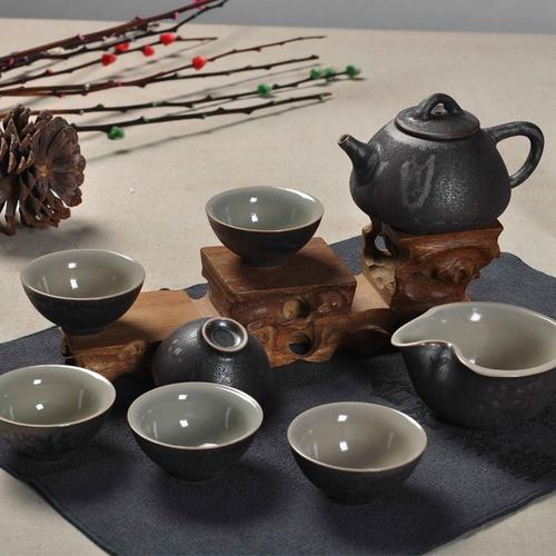 供应德化黑陶茶具 办公室陶瓷茶具销售陶瓷功夫茶具厂家直销 图片