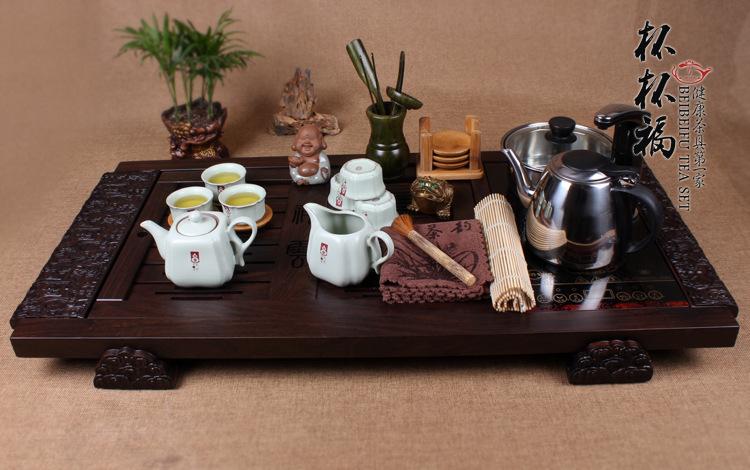 长期销售 四方天青汝窑茶具批发 品牌陶瓷茶具 功夫茶具带茶盘